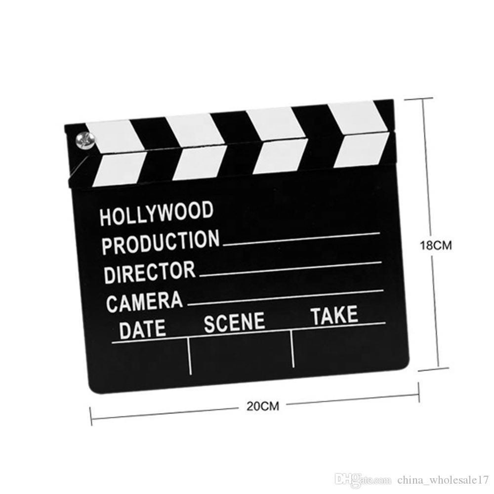 Wooden Director Video Scene Clapperboard Movie Clapper Board Film Prop GO Tool