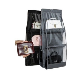 6 Pocket Hanging Bag Organizer Wardrobe Transparent Storage Bag for Handbag Closet Shoes Organizer Door Wall Sundries Pouch