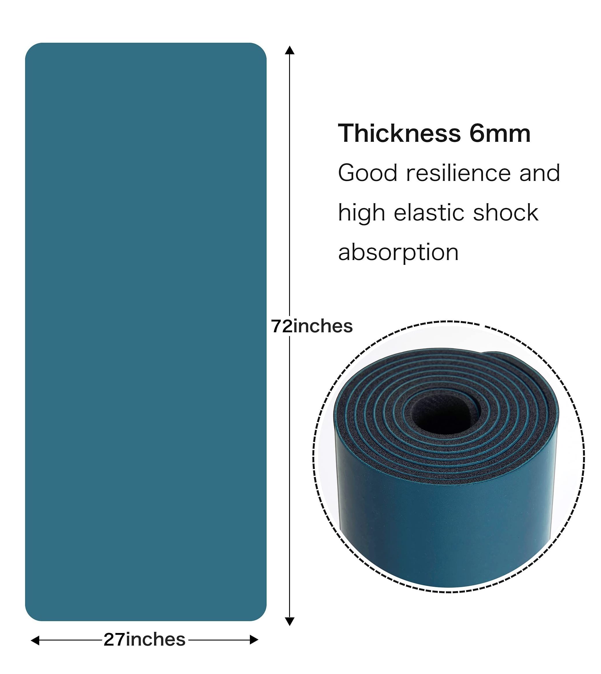 Oem Color Best Natural Non Slip Yoga Mat Large Thick Pilates Mats For Hot Yoga Stretching