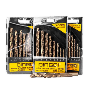 DINGQI Hot Sale High Speed Steel Good Quality 6pcs 8pcs 19pcs Hss Twist Drill Bits Set