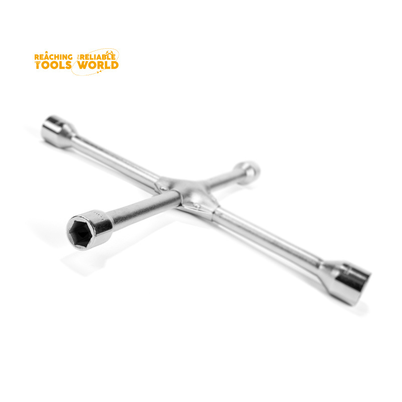 DINGQI Universal Cross Wheel Tire Key Wrench 4 Way,Car Cross Wrench