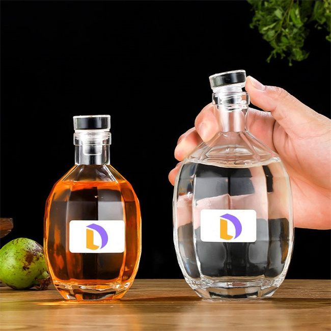 250ml 375ml 500ml Grenade Shaped Seal Fresh Wine Spirit Liquor Unique Glass Juice Bottles With Stopper