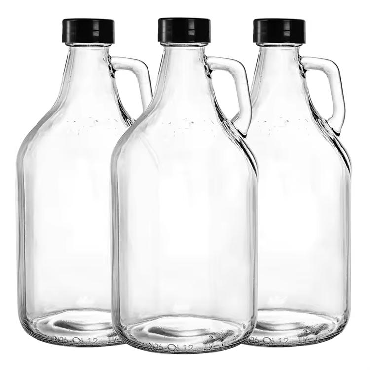 Wholesale large liquor gallon glass jug container california glass wine bottle with cap