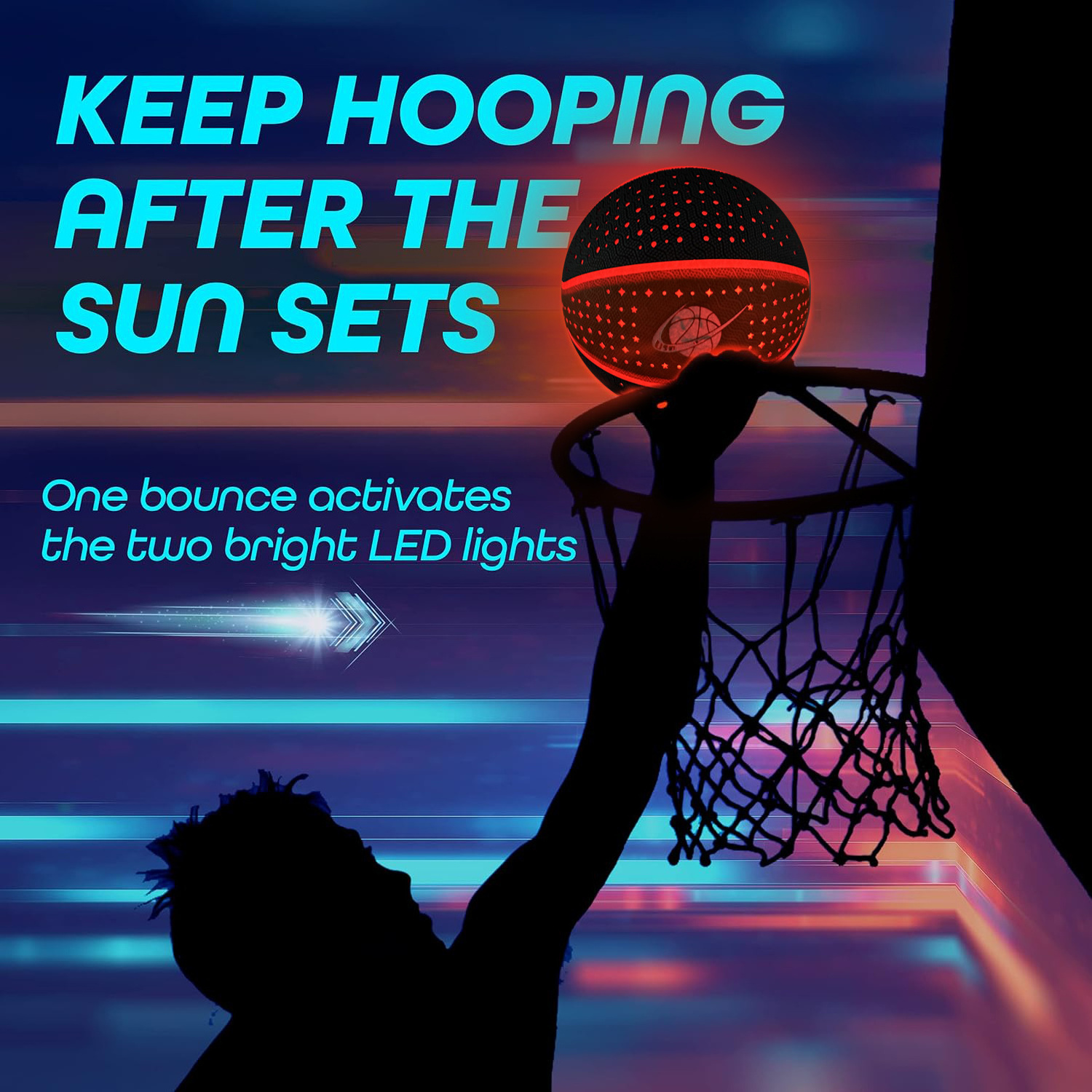 Patent owner official size rechargeable LED laminated basketball light up ball glowing basketball for youth