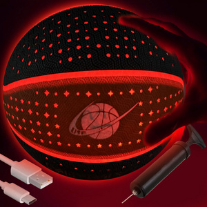 Patent owner official size rechargeable LED laminated basketball light up ball glowing basketball for youth