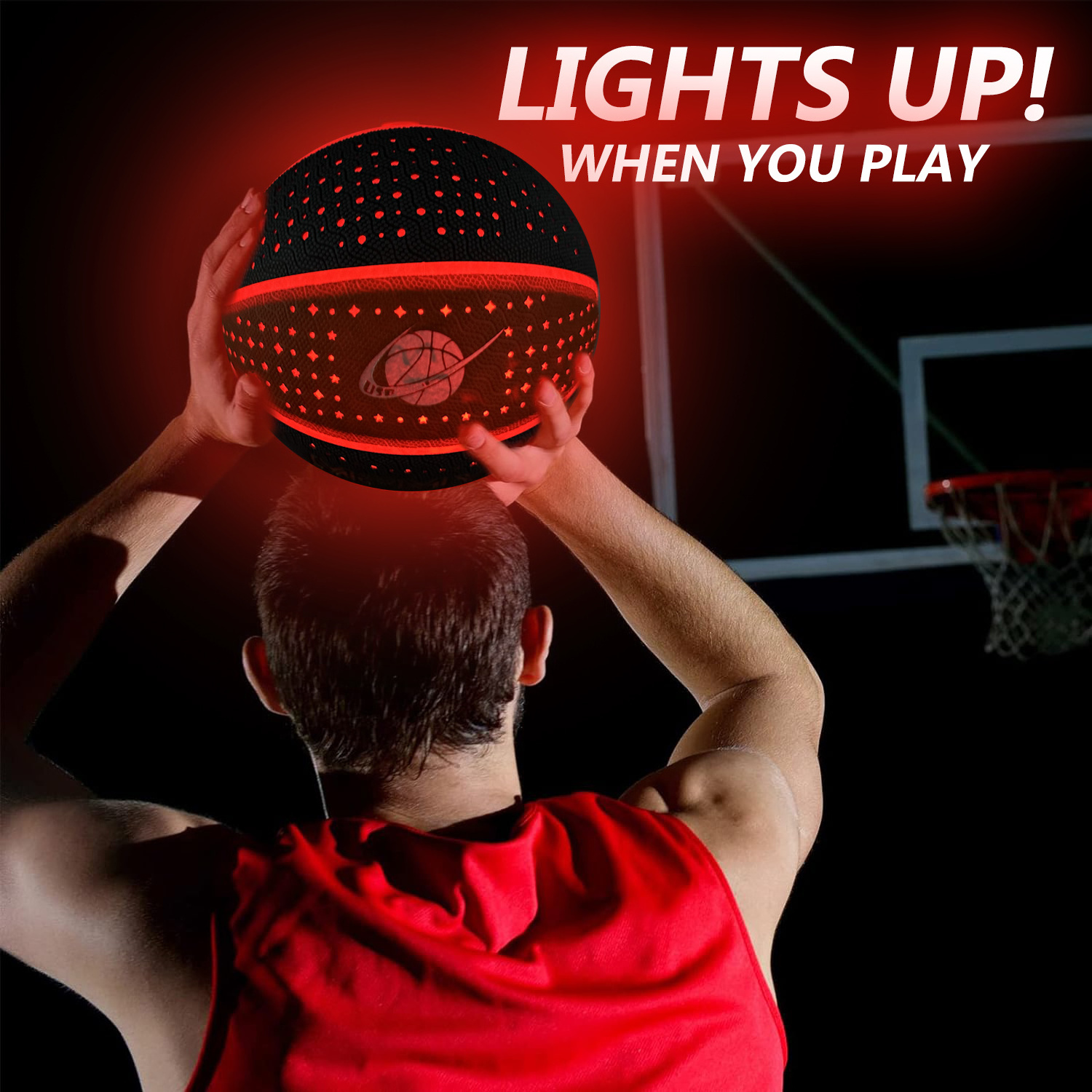 Patent owner official size rechargeable LED laminated basketball light up ball glowing basketball for youth