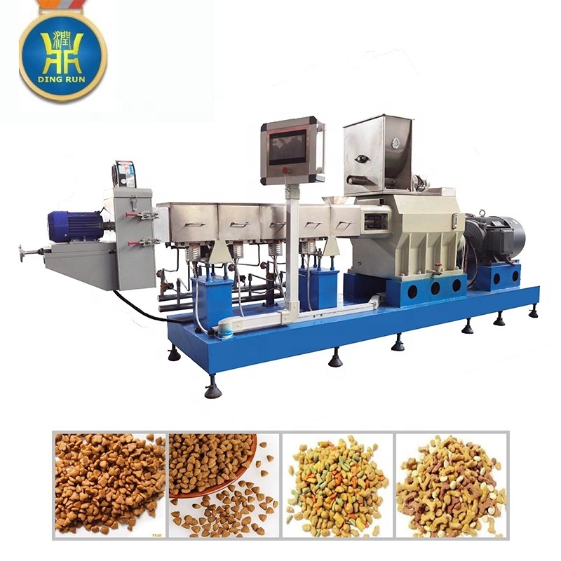 full production line dog cat extruder making pet feed food pellet make machine line