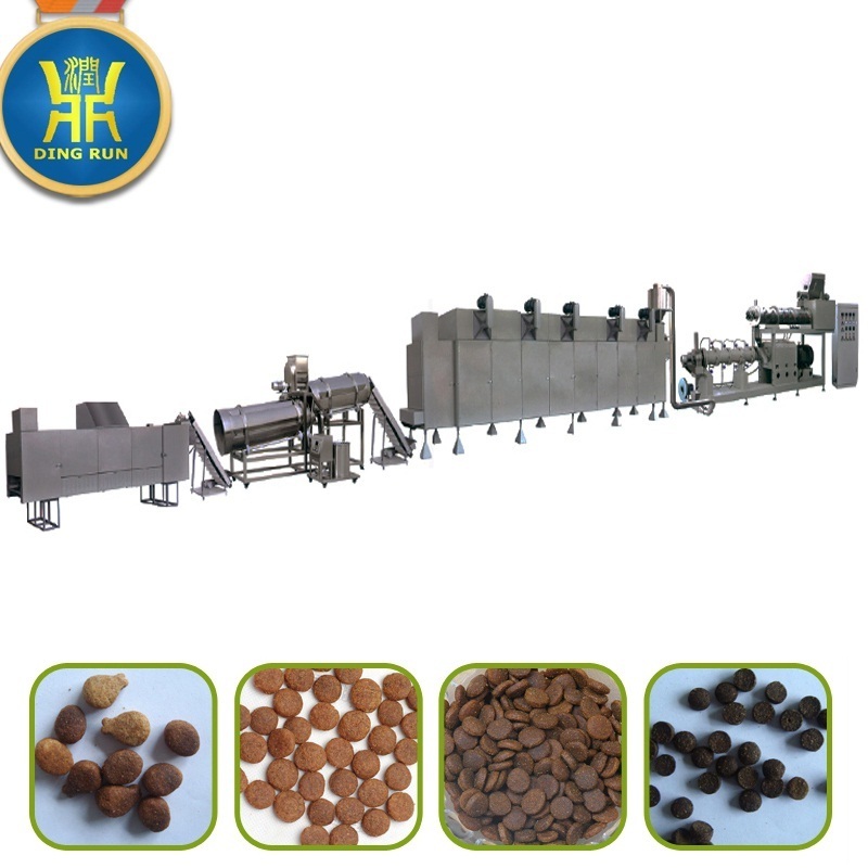 full production line dog cat extruder making pet feed food pellet make machine line