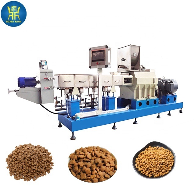 dry cat and dog food extruder manufacturing croquettes dog food machine