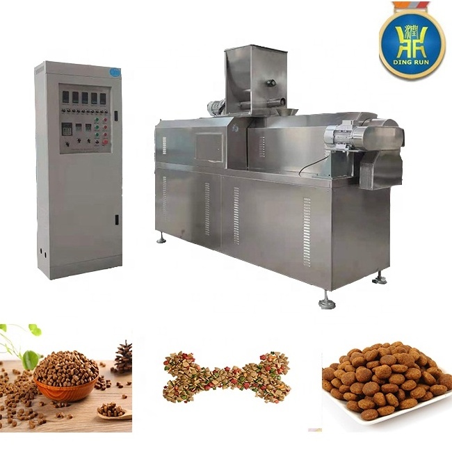 full production line dog cat extruder making pet feed food pellet make machine line