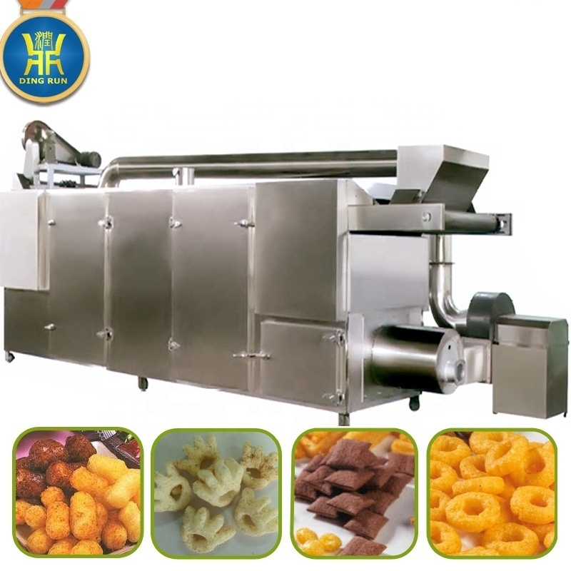 Slanted bar twin screw extruder prices corn chips food making puff snack machine