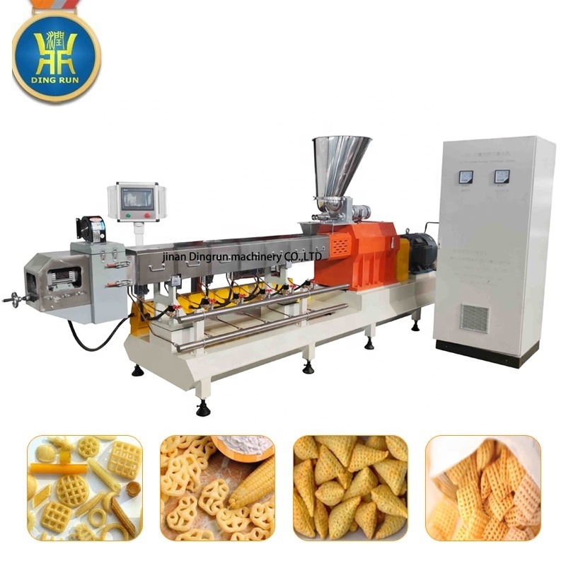 3d 2d extruded pellets snacks food fried pani puri papad making machines processing line