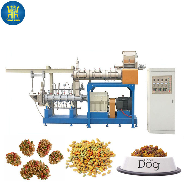 full production line dog cat extruder making pet feed food pellet make machine line