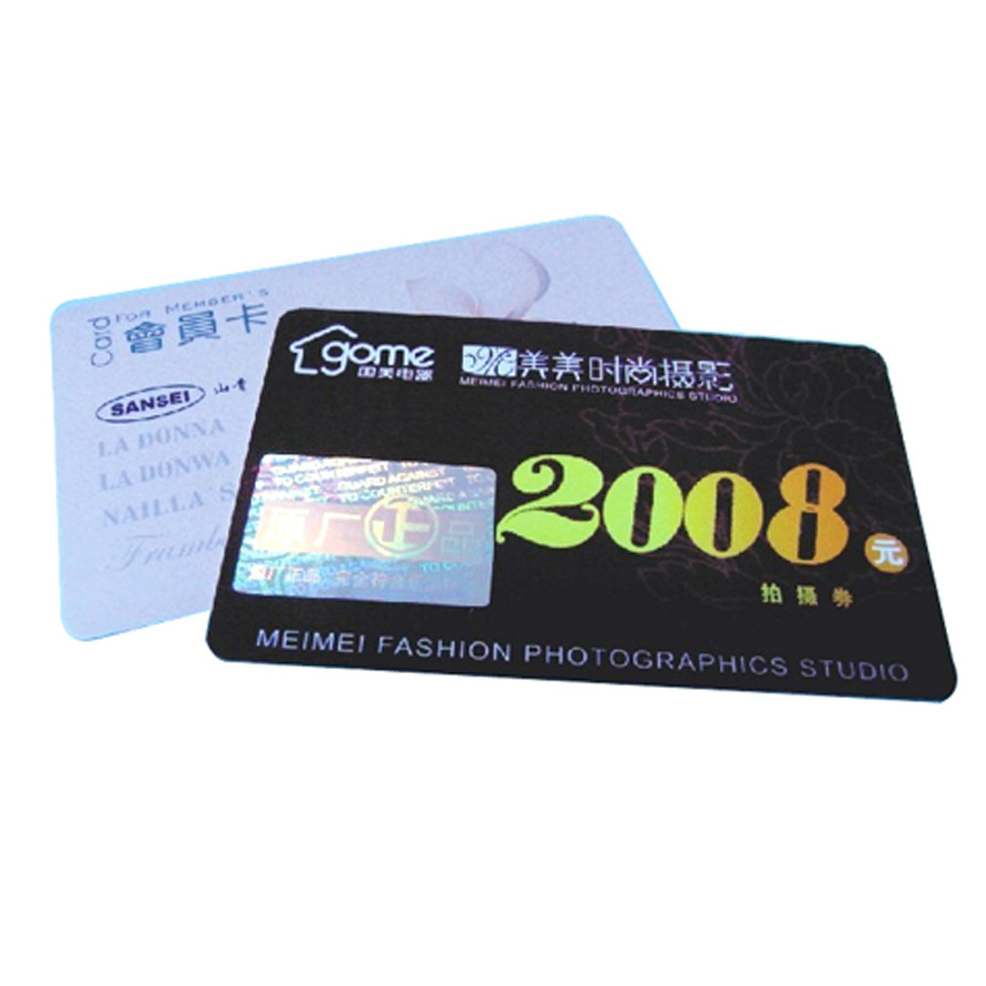 security hologram hot stamping lamination overlay PVC card printing with UV invisible design