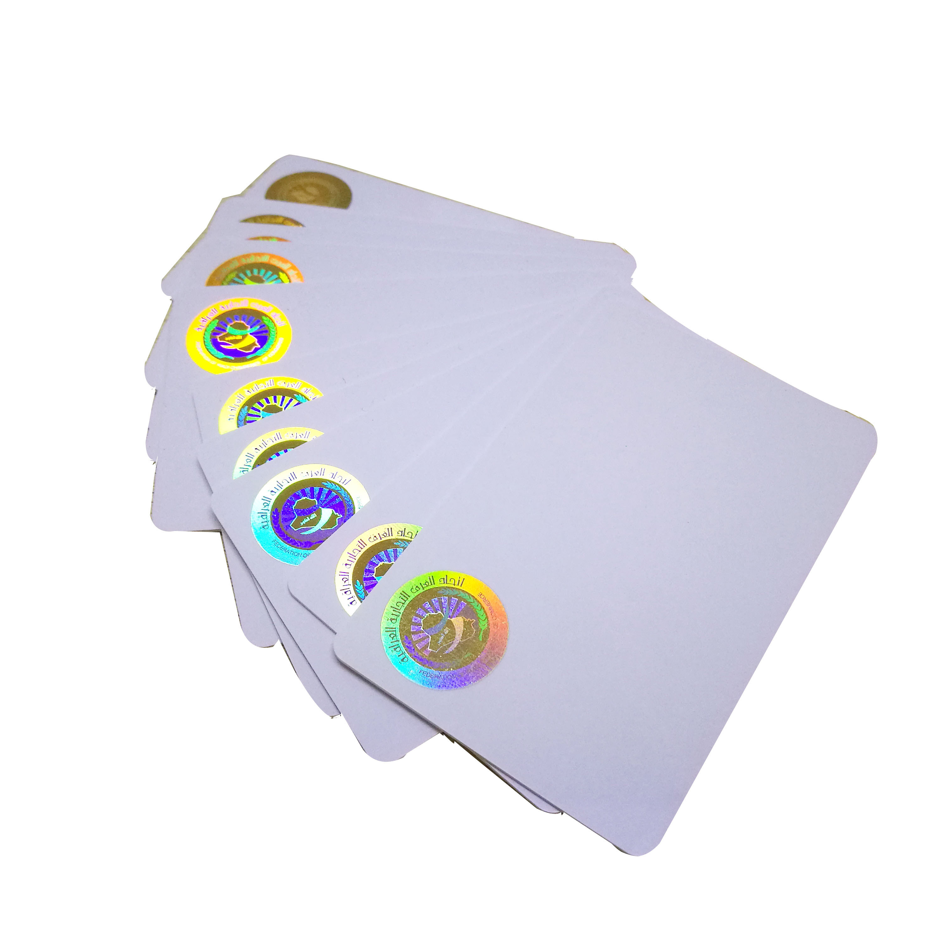 security hologram hot stamping lamination overlay PVC card printing with UV invisible design