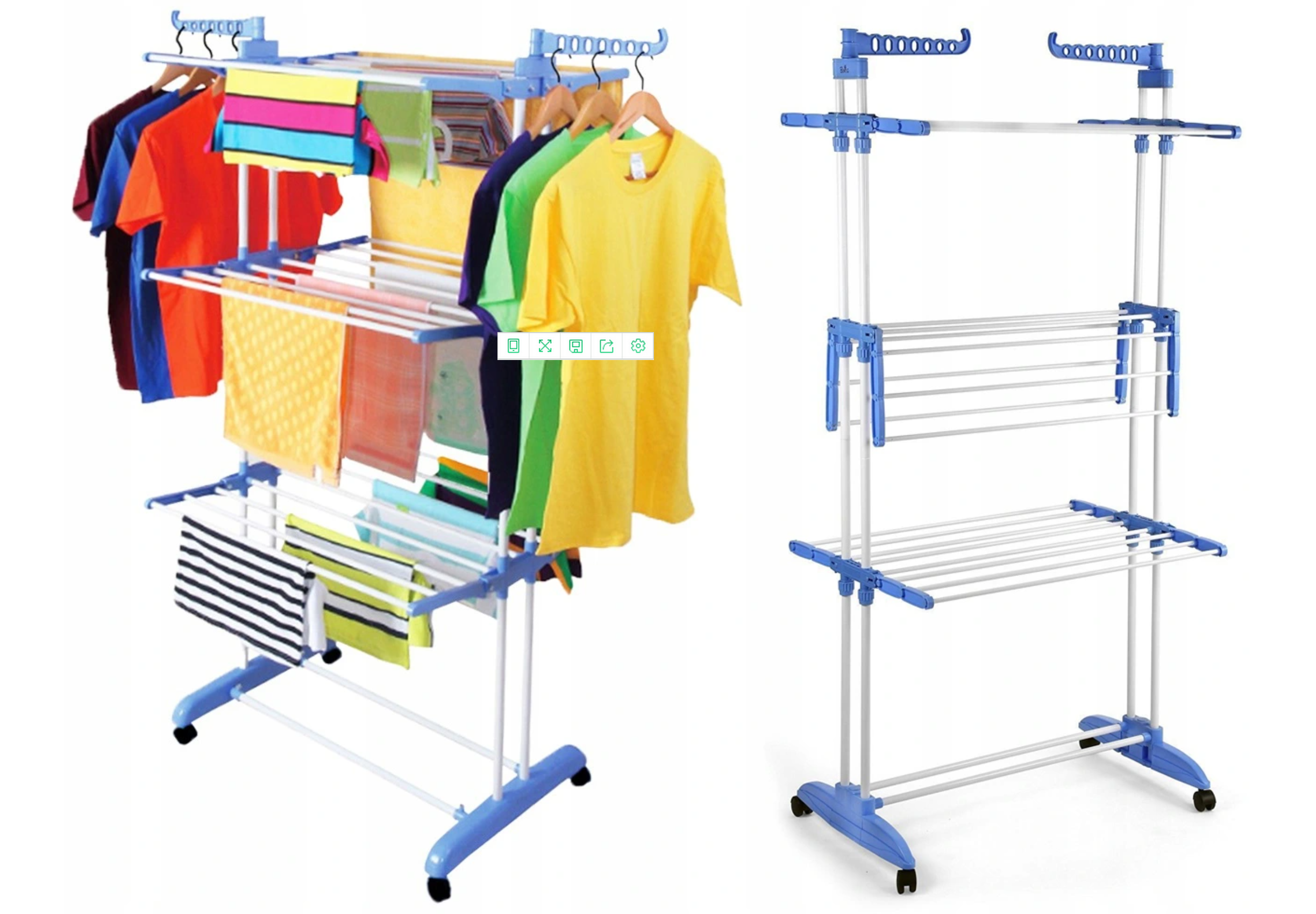 Factory direct supply mobile multi-layer drying rack towel floor folding double pole three layer drying rack hanger