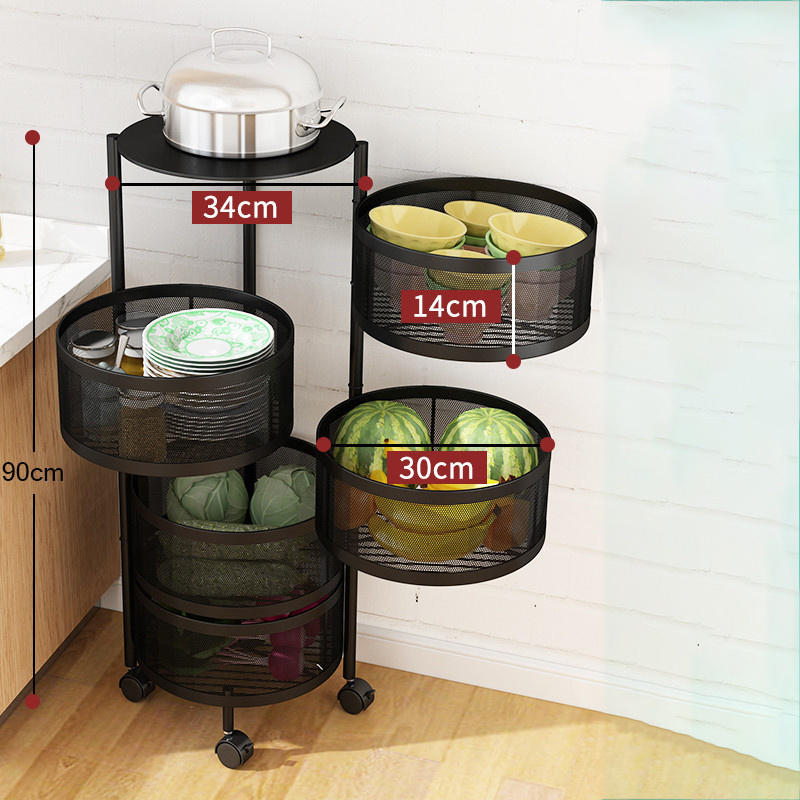 Multipurpose Rack Rotating Fruit Rotatable Kitchen Vegetable Rack Storage Rotatable Basket