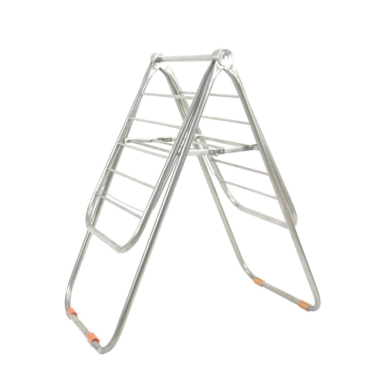 Balcony thickening floor hanger dormitory storage lengthened stainless steel folding clothes hanger