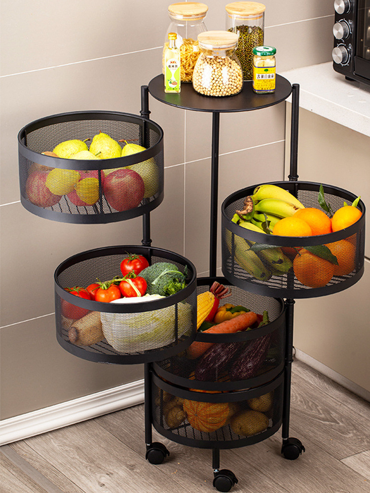 Multipurpose Rack Rotating Fruit Rotatable Kitchen Vegetable Rack Storage Rotatable Basket