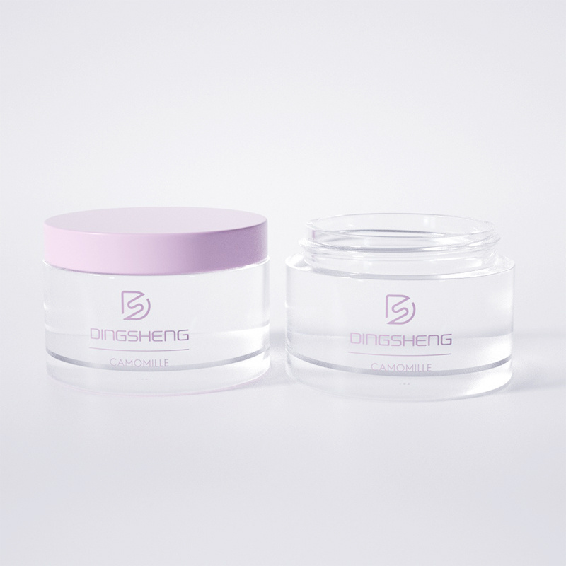 large capacity 100g luxury straight shoulder skincare cosmetic amber glass eye cream Jar With pink  lid