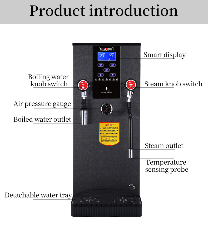 Portable boiling hot water heater electric heating machine drinking water boiler commercial for tea