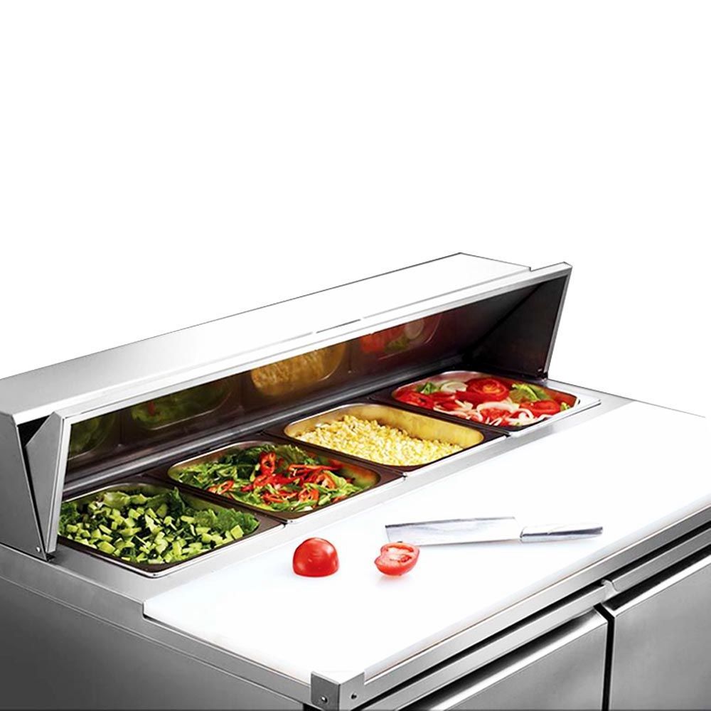 Commercial pizza display refrigerator/refrigerated counter professional stainless steel salad freezer