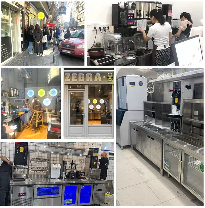 Customized Milk Tea Counter Bar Bubble Tea Machine Shop Working Table All Set Bubble Tea Equipment