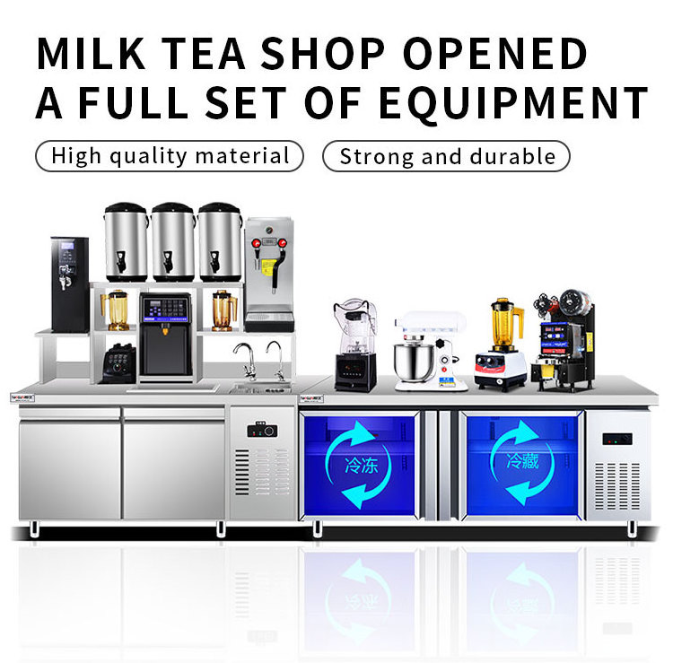 Customized Milk Tea Counter Bar Bubble Tea Machine Shop Working Table All Set Bubble Tea Equipment