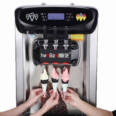 HENGZHI Wholesale Three Flavor Soft Ice Cream Making Machine Commercial Ice Cream Maker Soft Service Ice Cream Machine