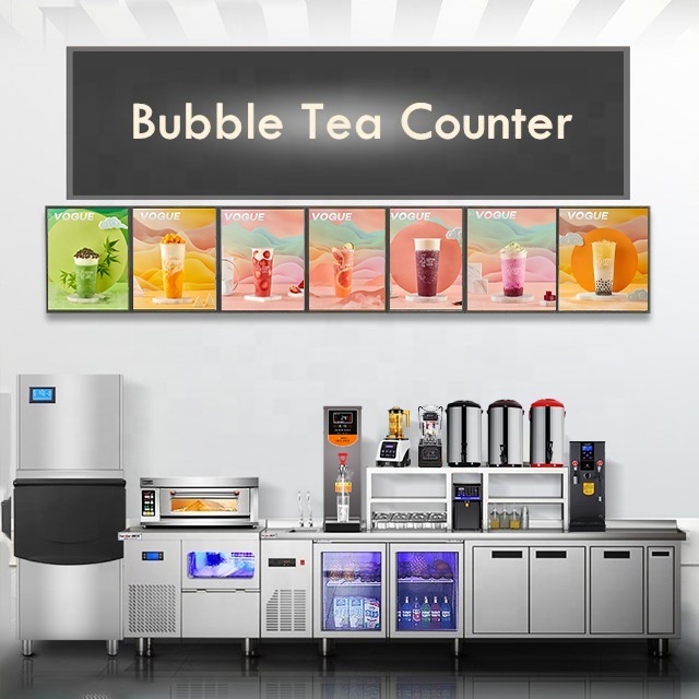 HENGZHI One Stop Solution Bubble Tea Counter Milk Tea Shop Equipment Boba Tea Equipment Supplies with shop design