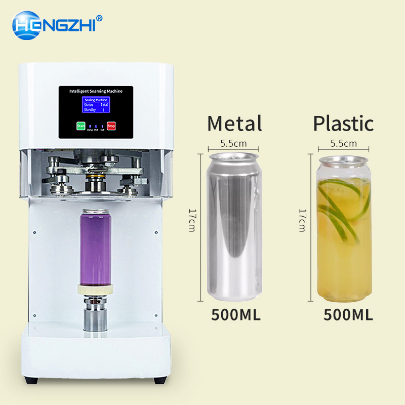 Hengzhi New Product High Quality 370W Full Automatic Commercial Can Sealer Plastic Cans Packaging Machine