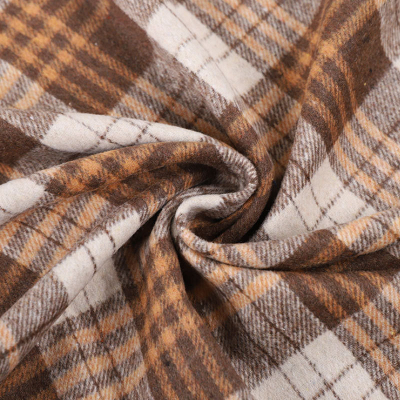 Multicolour plaid tartan fleece garment check wool polyester tweed fall yarn dyed fabric for lady suit overcoat fabric