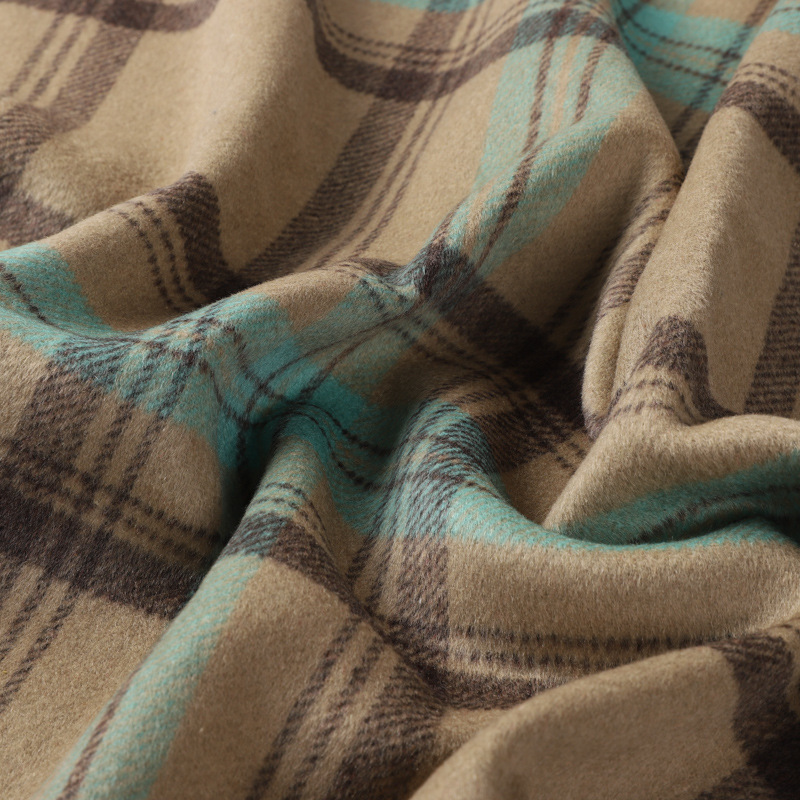 Multicolour plaid tartan fleece garment check wool polyester tweed fall yarn dyed fabric for lady suit overcoat fabric