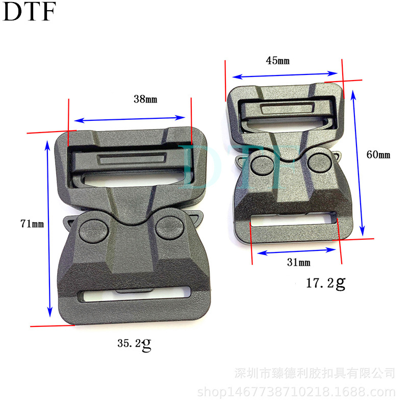 Heavy duty plastic  tactical webbing plastic belt buckle Custom Durable Plastic Money Belt Buckle