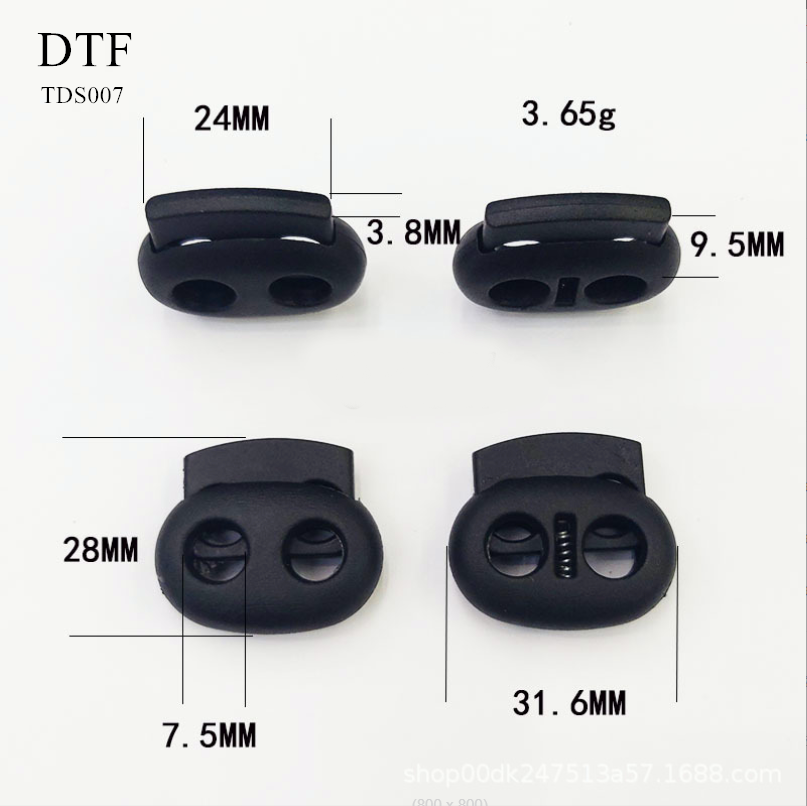 big 7.5mm hole Double Hole Plastic Spring Cord Lock