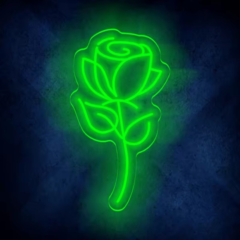 Home Decor Rose Flower LED Neon Signs Illuminated Wall Art for Bedroom Lighting