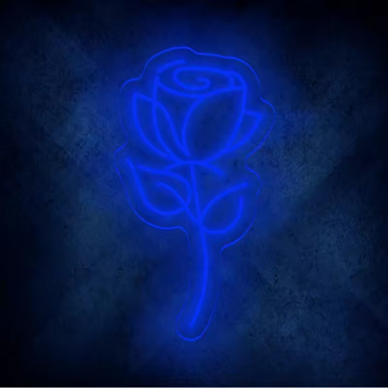 Home Decor Rose Flower LED Neon Signs Illuminated Wall Art for Bedroom Lighting