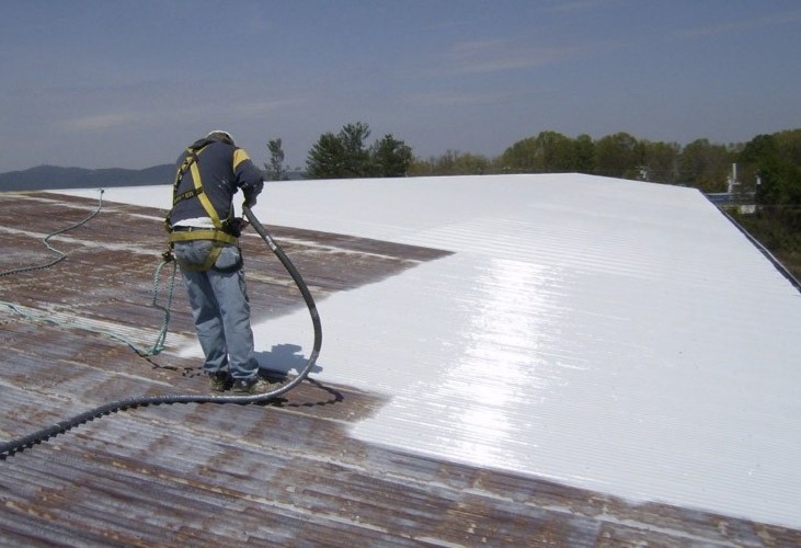 Water-based acrylic roof coating for waterproofing