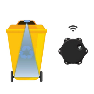 Easy To Install Wireless Ultrasonic Level Waste Bin  Fill Level Sensor Garbage Trash Bin Sensor  Management Sensor