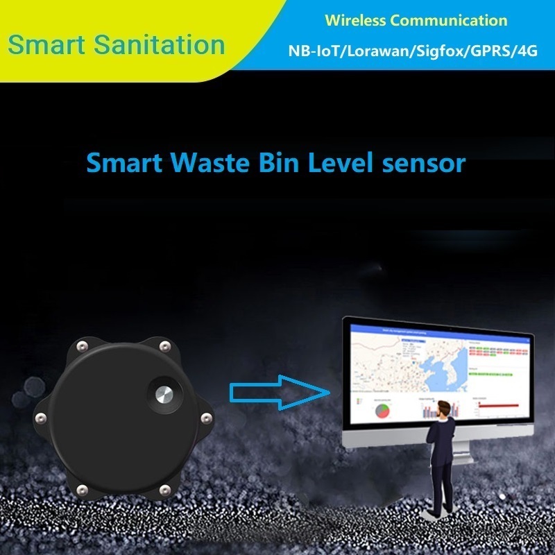 Easy Install Durable Smart Waste Bin Sensor Ultrasonic Distance Sensor Fill Level Trash Can Detector Waste Management Sensor