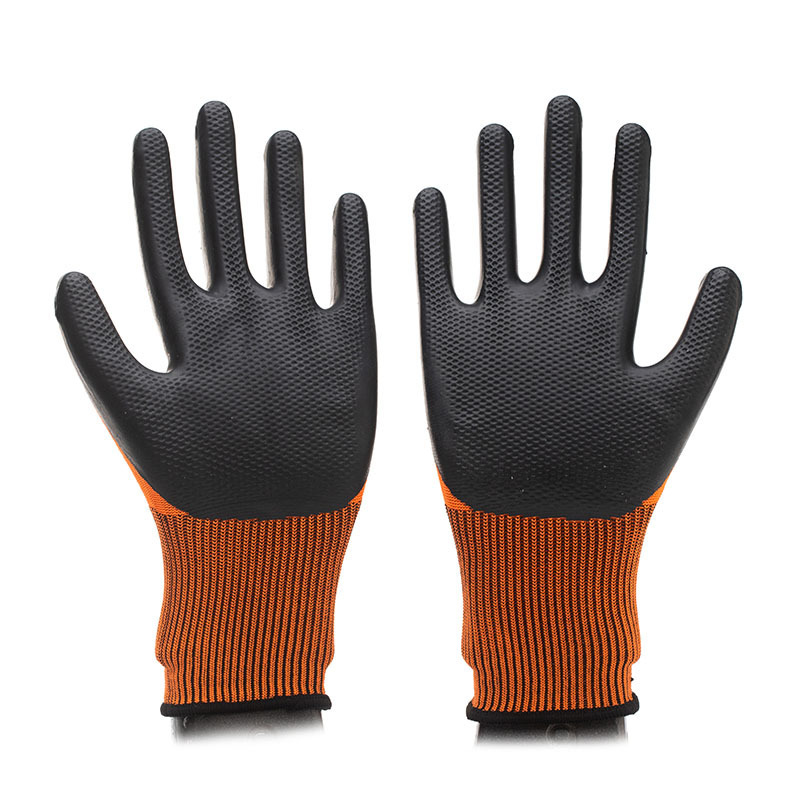 Foam Latex Coated Garden Hand Gloves EN388 Nylon Polyester Foam Latex Coated Safety Gloves