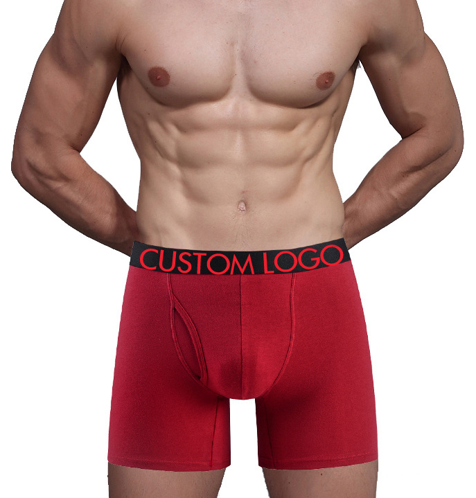 2020 New Custom design  Mens 9 inch long leg cotton Underwear Boxer&Briefs for man Slip