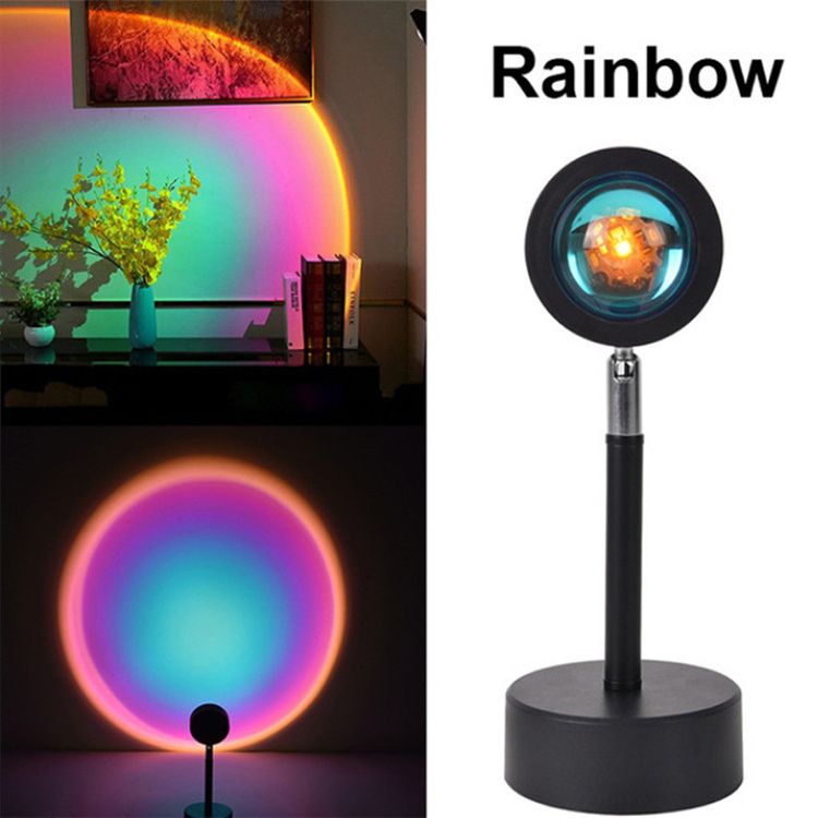 RGB LED Ambient Light  Modern Corner Stand Floor Lamp Rainbow Sunset Night Ambient Light for Living Room Bedroom