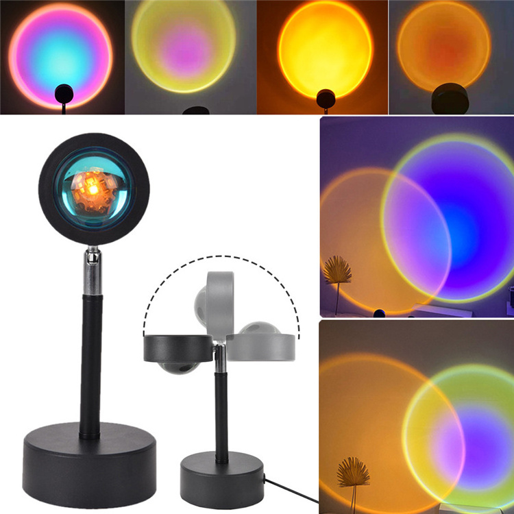 RGB LED Ambient Light  Modern Corner Stand Floor Lamp Rainbow Sunset Night Ambient Light for Living Room Bedroom