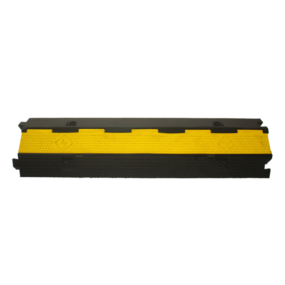 Business Partners Road Driveway Curb Ramp Cable Hose Protector, Driveway Speed Bumps Floor Rubber Cable Protector/