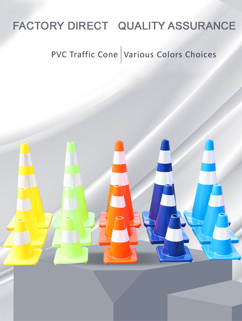 Manufacture Top Sale 30,45,70,90 cm Road Cone Flexible PVC Safety Used Traffic Cone