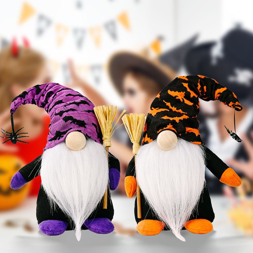 New Halloween Gnome Toy Halloween Decorations Faceless Dwarf Doll Ornaments Spider Bat Party Children Toys Plush Decor Gnomes