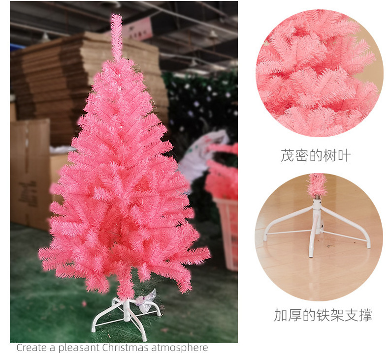 Wholesale 2024 New Year 1.2  1.5  1.8M House Hold Bare Tree Pink Snow Scene Pink Christmas Tree For Christmas Party Decoration