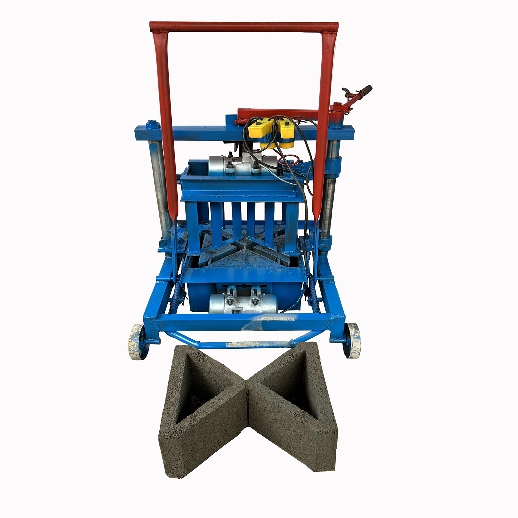 Low cost small capacity mobile egg laying type simple operation cement concrete brick making machine