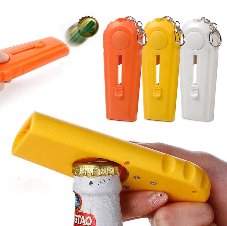 Flying Beer Drink Bottle Opener Cap Launcher Top Shooter Key Ring Gift Opening Cap Launcher Top Shooter Gun